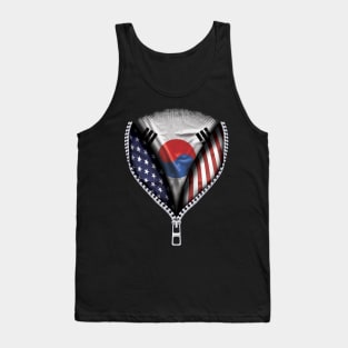 South Korean Flag  South Korea Flag American Flag Zip Down - Gift for South Korean From South Korea Tank Top